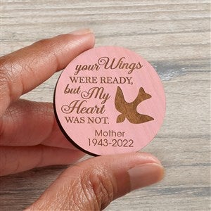 Your Wings Personalized Wood Pocket Token- Pink Stain - 36840-P