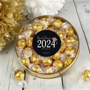 Classic Graduation Personalized Large Lindor Gift Tin-White Chocolate - 36854D-LW