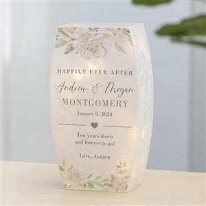 Floral Anniversary Personalized Small Frosted Tabletop Light - Small - 36863