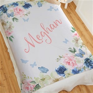 Butterfly Kisses Baby Girl Personalized 60x80 Sherpa Blanket - 36894-SL
