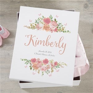 Butterfly Kisses Baby Girl Personalized Keepsake Memory Box - 12x15 - 36903-L