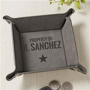 Authentic Leatherette Personalized Valet Tray - 36949