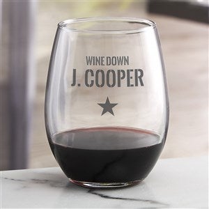 Authentic Custom Printed Stemless Wine Glass - 36951-S