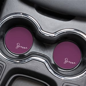 Trendy Script Name Personalized Car Coaster Set of 2 - 36999