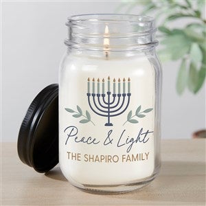 Spirit of Hanukkah Personalized Farmhouse Candle Jar - 37057