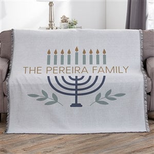 Spirit of Hanukkah Personalized 56x60 Woven Throw - 37079-A