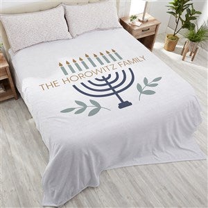 Spirit of Hanukkah Personalized 90x108 King Plush Fleece Blanket - 37079-K