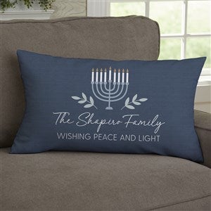 Spirit of Hanukkah Menorah Personalized Lumbar Throw Pillow - 37090-LB