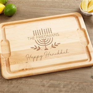 Spirit of Hanukkah Menorah Personalized Hardwood Cutting Board- 12x17 - 37092