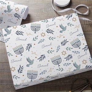 Spirit of Hanukkah Name Personalized Wrapping Paper Roll - 18ft Roll - 37094-L