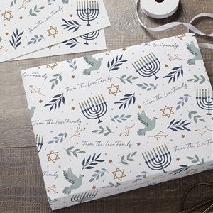 Spirit of Hanukkah Personalized Wrapping Paper Sheets - Set of 3 - 37094-S