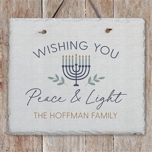 Spirit of Hanukkah Personalized Slate Plaque - 37098