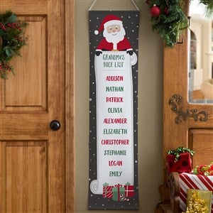 Santa's Nice List Personalized Christmas Door Banner - 37173