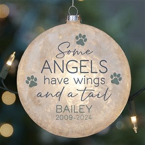 Some Angels Have Wings And A Tail Personalized Lightable Frosted Glass Ornament - 37237