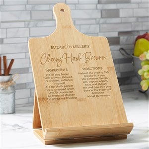 Favorite Family Recipe Personalized Bamboo Cookbook & Tablet Stand - 37284