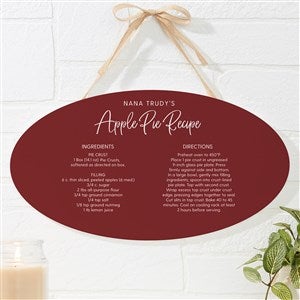 Favorite Family Recipe Personalized Oval Wood Sign - 37288