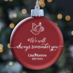 Always Remember You Personalized LED Red Glass Ornament - 37301-R
