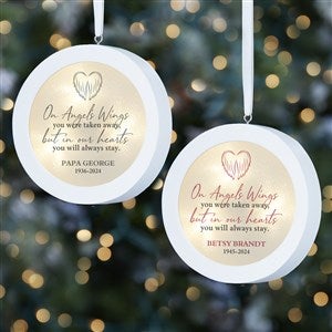 On Angel's Wings Personalized Memorial LED Light Ornament - 37308