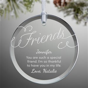 Friends Forever Personalized Glass Ornament - 37326