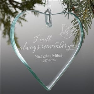 Always Remember You Engraved Memorial Premium Heart Ornament - 37333-P