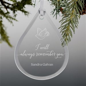 Always Remember You Engraved Glass Teardrop Ornament - 37343
