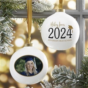 Classic Graduation Personalized Photo Ball Ornament - 37369