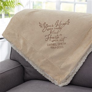 Your Wings Were Ready...  Embroidered 60x72 Tan Sherpa Blanket - 37453-TL