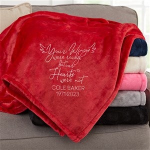 Your Wings Were Ready...  Personalized 50x60 Red Fleece Blanket - 37454-SR