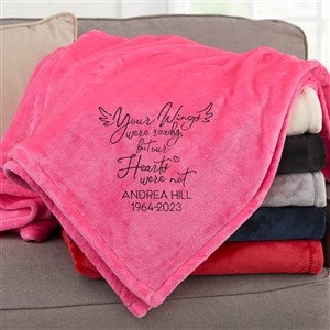 Your Wings Were Ready...  Personalized 60x80 Pink Fleece Blanket - 37454-LP