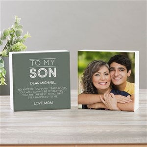 To My Son Personalized Double Shelf Block Decoration with Photo - 37688-2