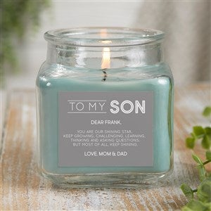 To My Son Personalized 10 oz. Eucalyptus Mint Candle Jar - 37692-10ES