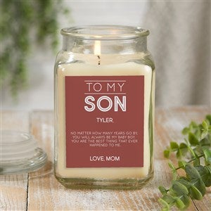 To My Son Personalized 18 oz. Vanilla Candle Jar - 37692-18VB