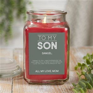 To My Son Personalized 18 oz. Cinnamon Spice Candle Jar - 37692-18CS