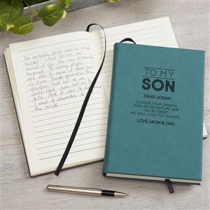 To My Son Personalized Teal Writing Journal - 37694