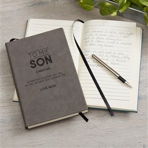To My Son Personalized Charcoal Writing Journal - 37694-C