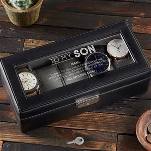 To My Son Personalized Vegan Leather 5 Slot Watch Box - 37696-5