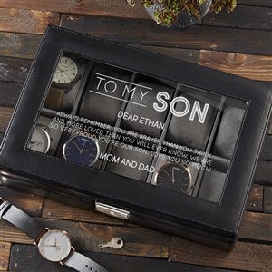 To My Son Personalized Vegan Leather 10 Slot Watch Box - 37696