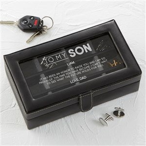 To My Son Personalized Leather 12 Slot Cufflink Box - 37699-N