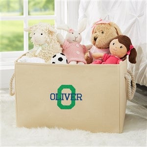 Playful Name Embroidered Kid's Room Storage Tote- Natural - 37736