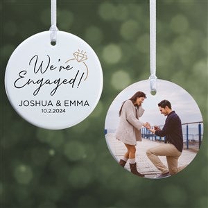 We're Engaged Personalized Photo Ornament- 2.85
