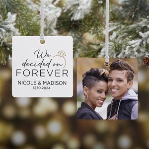 We're Engaged Personalized Photo Ornament- 2.75
