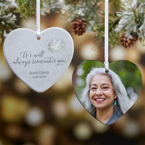 We Will Always Remember You Personalized Heart Ornament- 3.25