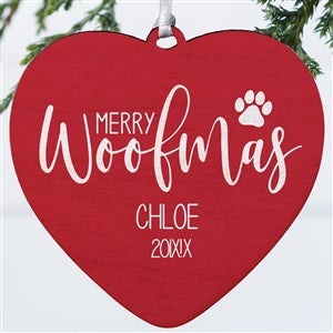 Merry Woofmas Personalized Heart Ornament- 4