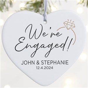 We're Engaged Personalized Heart Ornament- 4