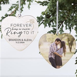 We're Engaged Personalized Photo Heart Ornament- 4
