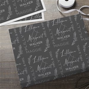 Elegant Couple Personalized Wedding Wrapping Paper Sheets - Set of 3 - 37825-S