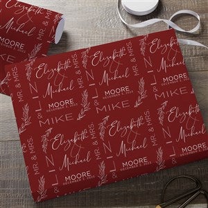 Elegant Couple Personalized Wedding Wrapping Paper Roll - 6ft Roll - 37825-R