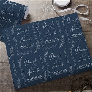 Elegant Couple Personalized Wedding Wrapping Paper Roll - 18ft Roll - 37825-L
