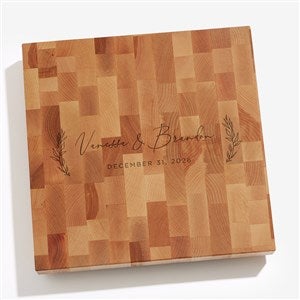 Elegant Couple Personalized 12x12 Wedding Butcher Block Cutting Board - 37832-12