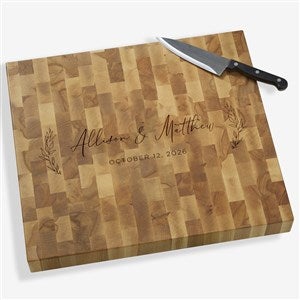 Elegant Couple Personalized 16x18  Wedding Butcher Block Cutting Board - 37832